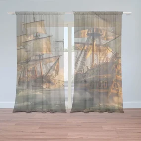 Sablio Záclony Plachetnica vo vlnách: 2ks 150x250cm