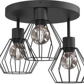 Stropné svietidlo PARKLA 3xE27/15W/230V čierna