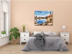 Gario Maľovanie podľa čísel Chata pri jazere Rozmery: 40 x 30 cm, Rámovanie: S vnútorným rámom
