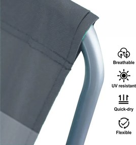 Skladacie plážové ležadlo SAND, sivé pruhy