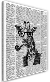 Obraz na plátně Noviny Hipster Giraffe - 80x120 cm