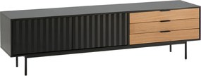 Teulat Sierra skrinka pod tv so zásuvkami - Čierna - 180 cm