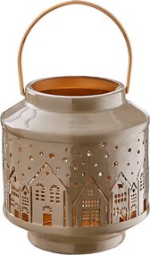COZY HOME Lampáš kovový 17 cm - sivá