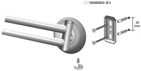 BISK Erga Deco, 2-ramenný držiak na uteráky, antická mosadz, ERG-00402