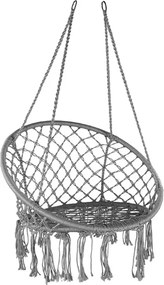 Sivé závesné kreslo KOLUMBIA s vankúšom