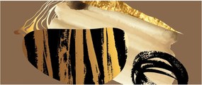 Obraz - Abstrakcia golden brown N⁰2 (120x50 cm)