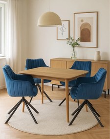 Stolička Azalia Velvet tmavomodrá