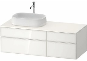 DURAVIT Zencha závesná skrinka pod umývadlo na dosku (umývadlo vľavo), 4 zásuvky, 1300 x 550 x 442 mm, biela/biela super matná, ZE4826064840000