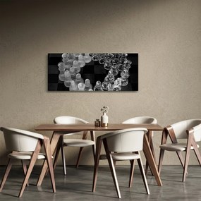 Obraz - čiernobiele šachy (120x50 cm)