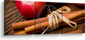 Obraz - Škorica (s hodinami) (90x30 cm)