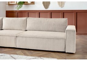 Krémovobiela menčestrová rohová pohovka (ľavý roh) Nihad modular – Bobochic Paris