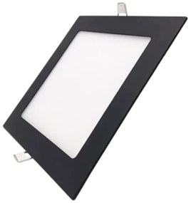 ECOLIGHT Zapustený LED panel 12W čierny - neutrálna biela