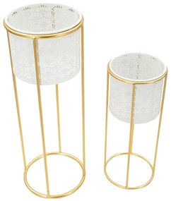 Kovové stojany na kvety 2 ks ø 17 cm (výška 46 cm) Whity – Mauro Ferretti