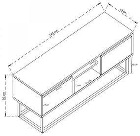 TV stolík Belinda 140 cm borovica