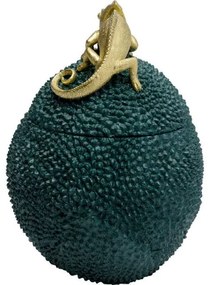 Chameleon dóza zelená/zlatá 34 cm
