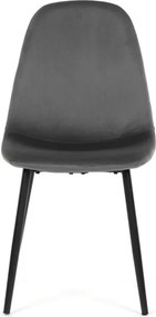 Jedálenská stolička zamatová, sivá CT-V2971 GREY4