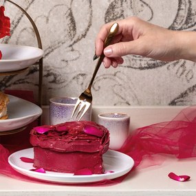 Darčekový set so srdiečkom 6 ks ružovo-zlatý — Love Cutlery - 116445