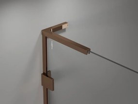 Mexen Lunar, L sklápací sprchový kút ľavý 80 x 80 cm, 8mm číre sklo, profil ružové zlato, 834L-080-080-60-00-L