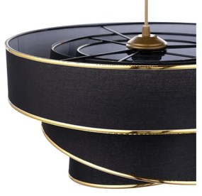 Závesné svietidlo v čierno-zlatej farbe s textilným tienidlom ø 40 cm Couper – Opviq lights