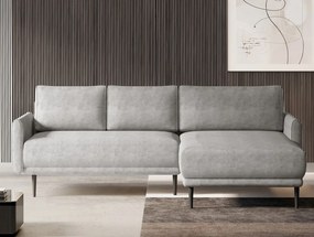 Rohová sedačka Soho, svetlo šedá štruktúrovaná látka, pravý roh