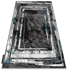 Moderný koberec DE LUXE 619 Rám - Štrukturálny sivý / verde