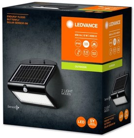 Ledvance - LED Solárne nástenné svietidlo so senzorom BUTTERFLY LED/8W/3,7V IP65