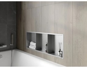 Mexen X-Wall-R, polička na zapustenie na obklad s golierom 90 x 30 cm, oceľová, 1910903010S