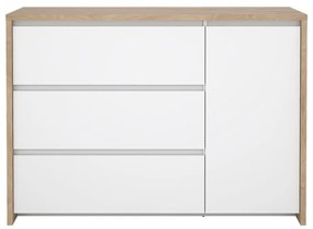 Biela/v prírodnej farbe komoda v dekore duba 119x84x48 cm Next – Tvilum