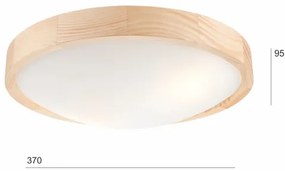 Stropné svietidlo NATURAL SLIM 2xE27/60W/230V ø 37 cm borovica