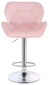 LuxuryForm DESIGN Barová stolička MILANO VELUR na striebornom tanieri - svetlo ružová