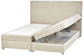 Kontinentálna posteľ s úložným priestorom 180 x 200 cm béžová MINISTER Beliani