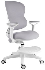 Detská rastúca stolička Neoseat JUNI 006 — látka, prateľný poťah, sivá