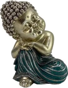 Dekoračná soška Buddha 15 cm,strieborná%