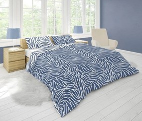Obliečky z mikrovlákna v bielo-modrej farbe s geometrickým vzorom 3 časti: 1ks 200x220 + 2ks 70 cmx80