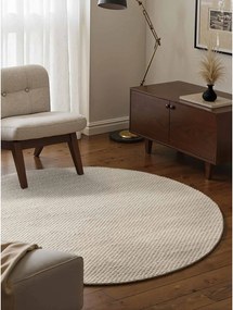 Krémový ručne tkaný vlnený okrúhly koberec ø 160 cm Lyon Beans – Elle Decoration