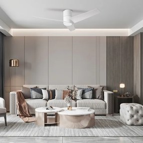 ZEVENTI - LED stropný ventilátor BARROSA LED/18W/230V Wi-Fi Tuya biela + diaľkové ovládanie