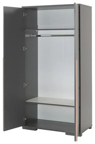 Tmavosivá detská šatníková skriňa 98x195 cm London – Vipack