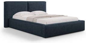 Micadoni Jodie dizajnová posteľ - Modrá, Bouclé, 140 cm