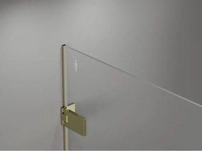 Mexen Lunar-B, výklopný sprchový kút ľavý 70 x 70 cm, 8mm číre sklo, zlatý profil, 832-070-070-50-00-L
