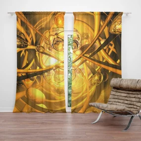 Sablio Záves Žltá abstrakcia: 2 ks 140x250 cm