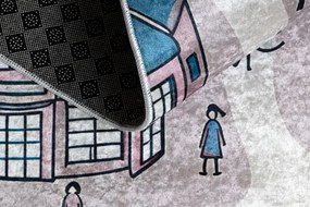 Detský koberec protišmykový BAMBINO 61560 béžový / modrý