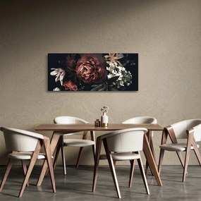 Obraz - Temné kvety (120x50 cm)