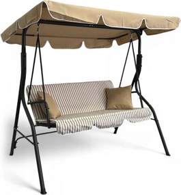 Záhradná hojdačka pre 3 osoby – béžová