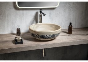 Béžové keramické okrúhle umývadlo ø 41 cm Priori – Sapho