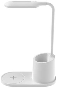 LED Stolná lampa LED/3W/5V s bezdrôtovým nabíjaním biela
