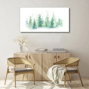 Obraz Canvas Lesy akvarel stromu