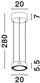 LED stmievateľné biele moderné svietidlo Afi 280