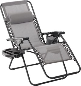 CH Záhradné skladacie relaxačné kreslo Zero II - sivá