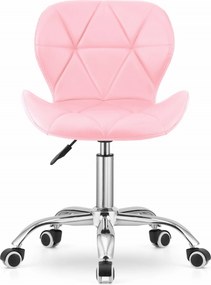 AKCIA Ružová kancelárska stolička AVOLA z eko kože II. akosť