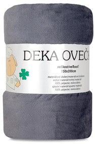 Baránková deka OVEČKA šedá 150 x 200 cm